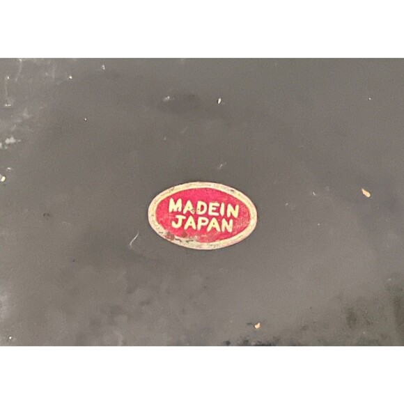 2 Vintage Japanese Orange Lacquer Ware Bowls 9" Shikki Sweets Bowl Hand Painted - Picture 7 of 7